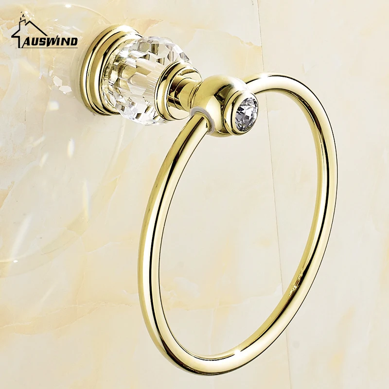 solid brass crystal bathroom accessories set polish finish gold bathroom hardware set europe antique bathroom products st1 free global shipping