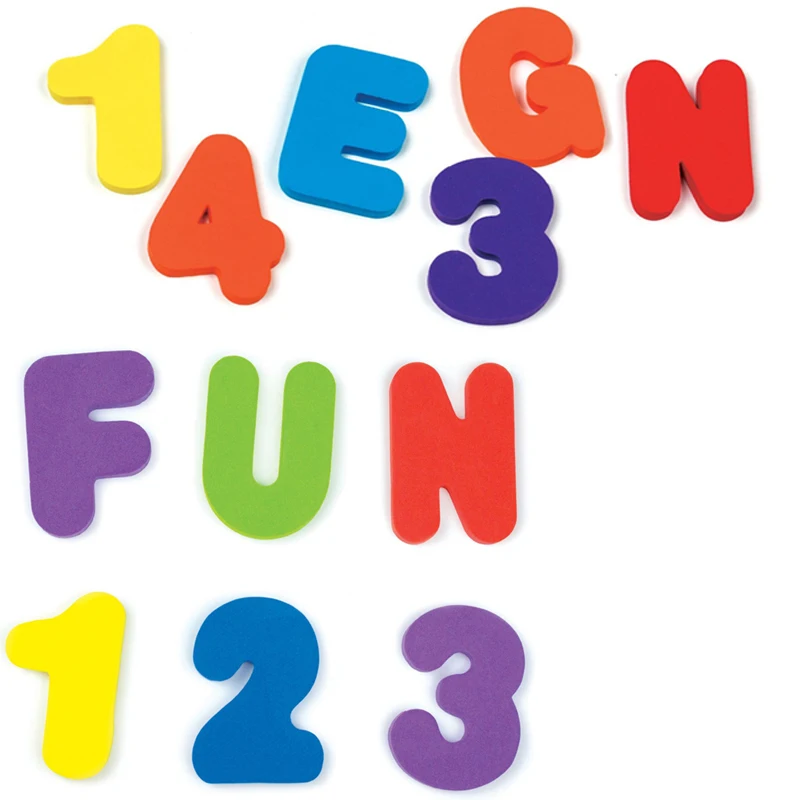 36 шт./компл. душ пасты ребенок буквенно-цифровой букв с плавающей числа fit 0 - 9