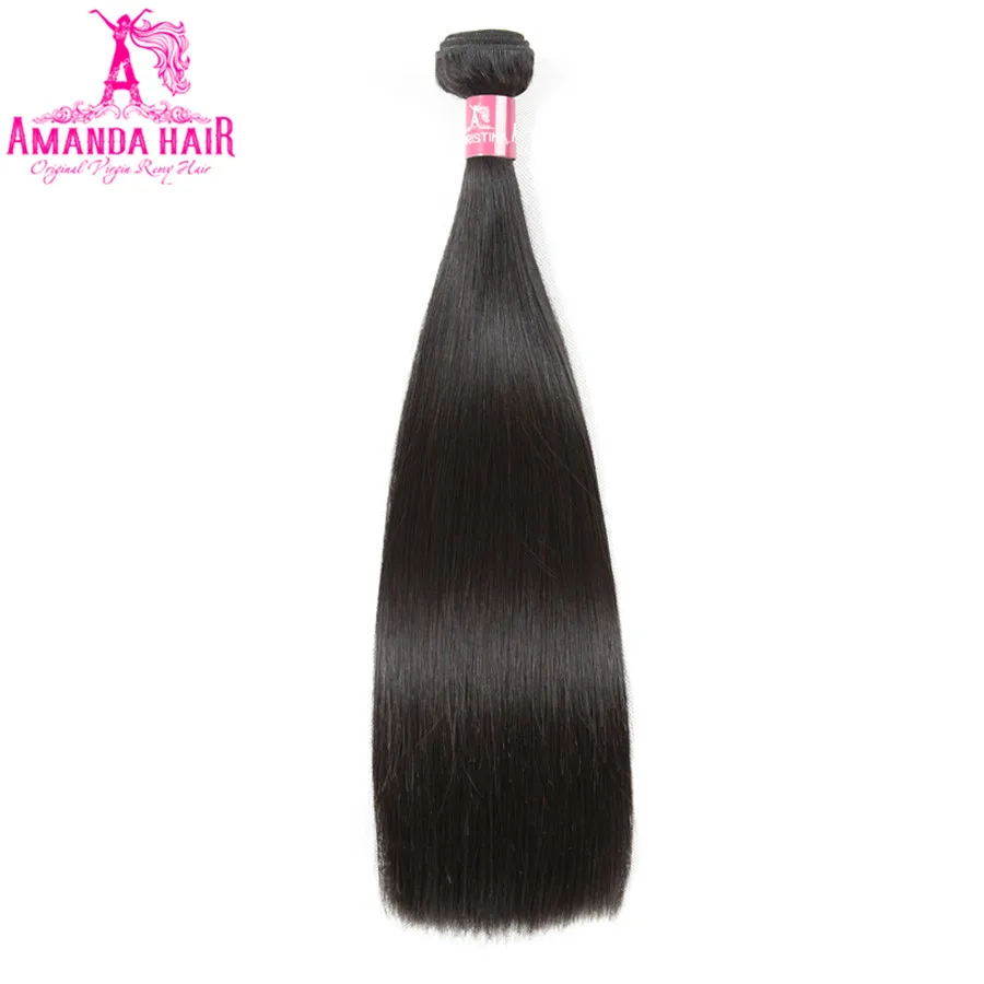 Amanda Hair перуанские прямые волосы плетение 100 г/шт. человеческие пучки Remy для