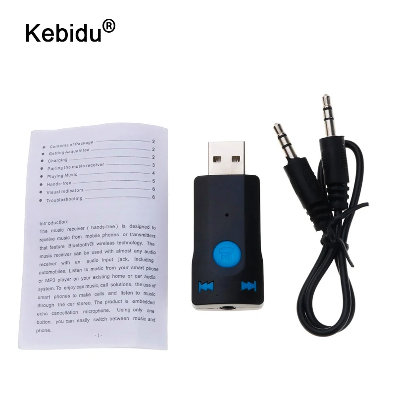 Беспроводной приемник kebidu Bluetooth V4.1 AUX 3 5 мм USB адаптер громкой связи ключ аудио TF