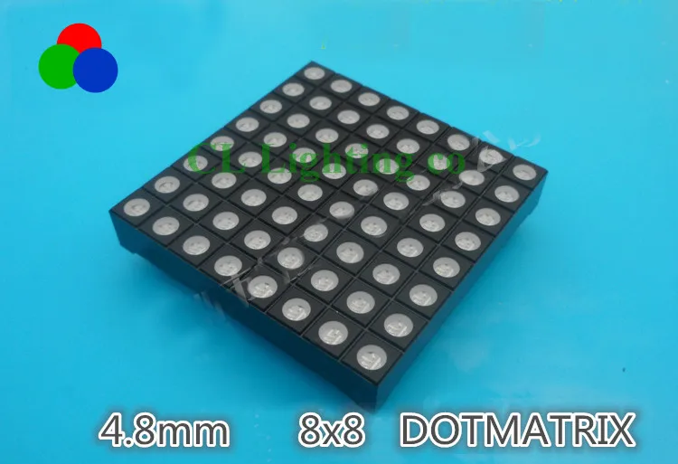 RGB цветной светодиодный модуль точечного матричного дисплея 4 8 мм общий анод 8х8