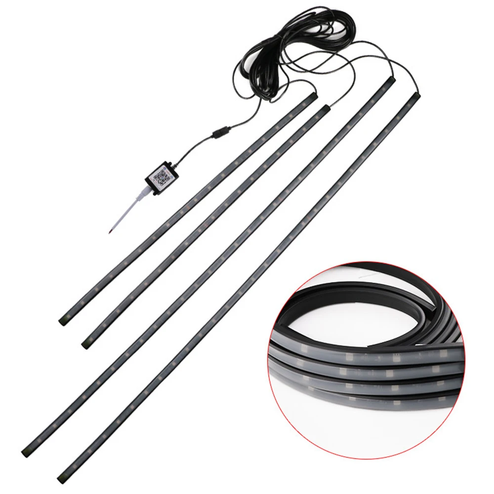 YSY 4 шт. приложение для телефона автомобильная светодиодная лента RGB 5050 SMD под