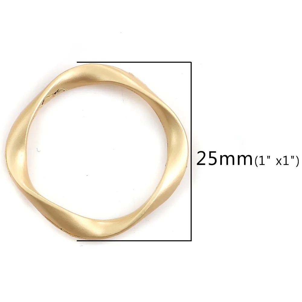 Doreen Box Zinc Based Alloy Connectors Irregular Matt Gold Circle Ring Jewelry Accessories Findings 25mm(1&quot) x 5 PCs | Украшения и