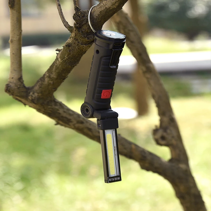 COB светодиодный фонарик Портативный 5 Режим USB Перезаряжаемые Рабочий фонарь