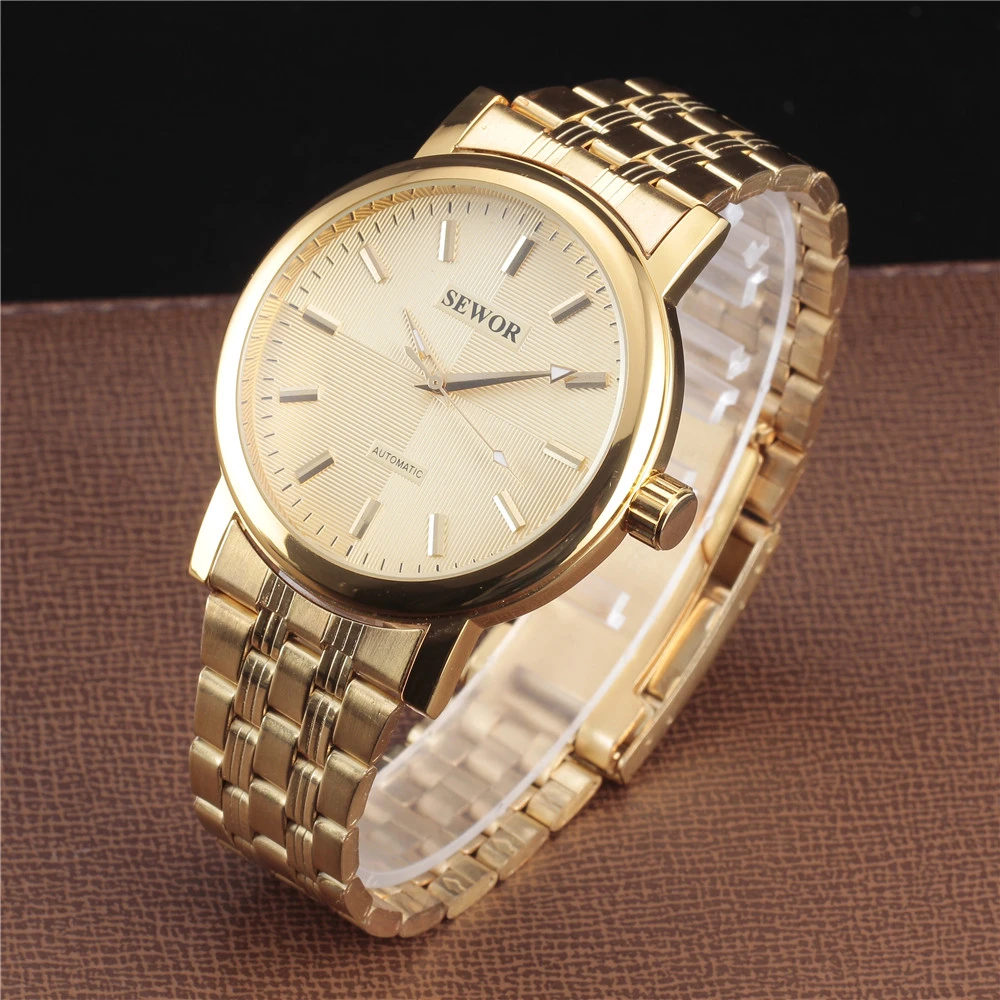 Мужские часы SEWOR Классические Механические со стальным каркасом и большим