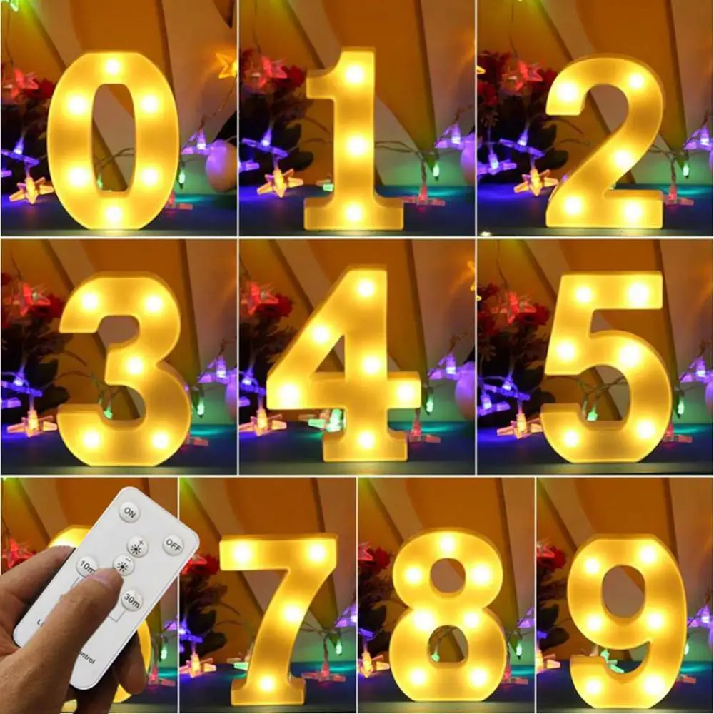 Светодиодный шатер буквы светятся номер знак ночник дистанционный письмо лампа