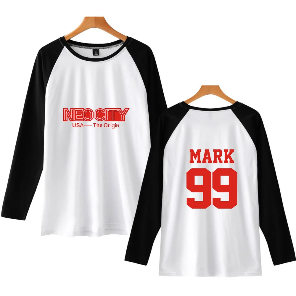 KPOP NCT 127 NCT127 Футболка реглан YUTA MARK JUNGWOO Джонни 100% хлопок искусственная унисекс