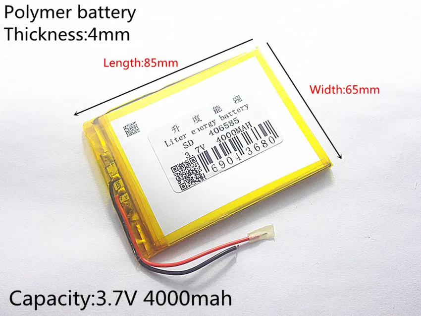 Литий-полимерная батарея 406585 3 7 в 4000 мАч с защитной панелью для планшетного ПК U25GT