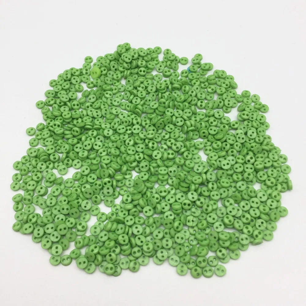 

500pcs 4mm Resin Green Round Tiny Buttons Sewing 2 Holes Doll Clothing Mini Button For Scrapbooking Embellishments