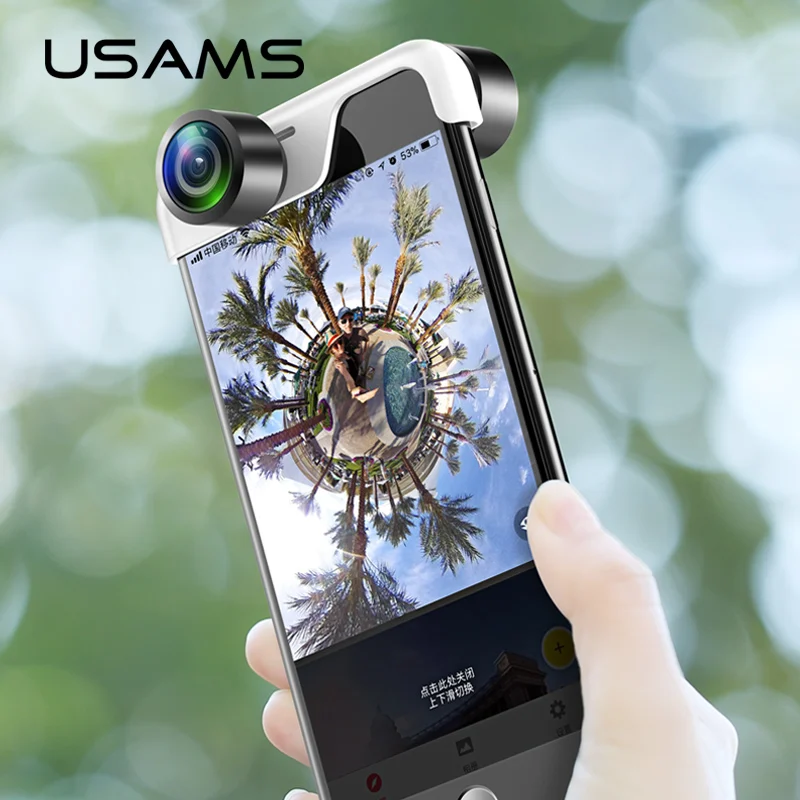 USAMS HD объектив для мобильного телефона 360 панорамный камеры iPhone X 8 7 Plus 6 6s plus
