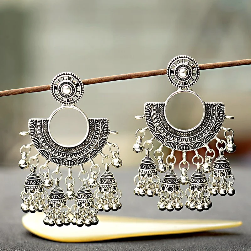 Этнические Модные женские Золотые сережки jhumka индийские этнические
