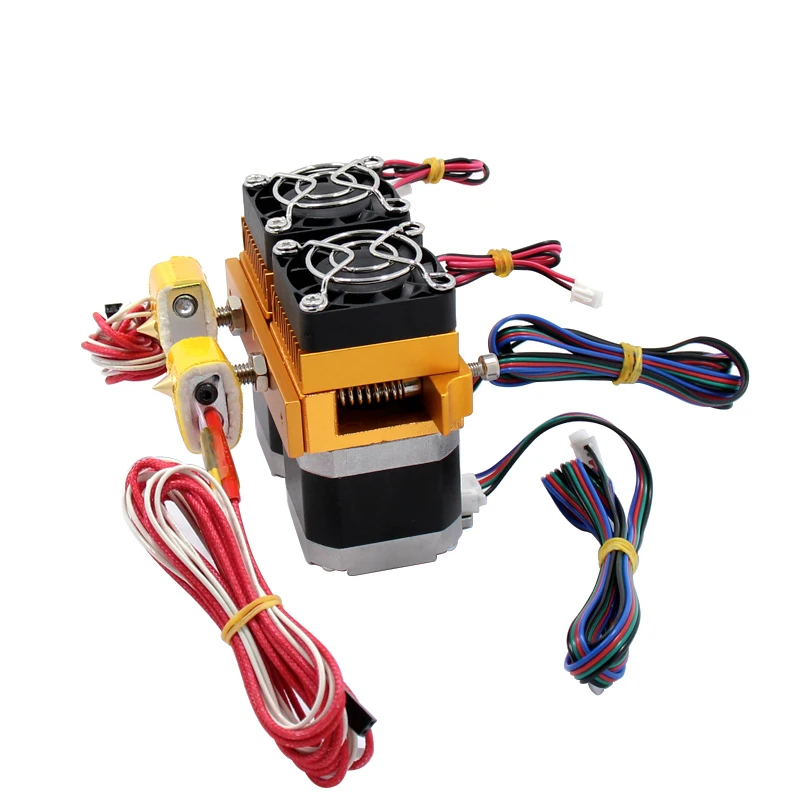 12V 24V MK8 экструдер с двойной головкой для 3D-принтеры s 0 2 мм 3 4 Nozzlz J-Head мотора