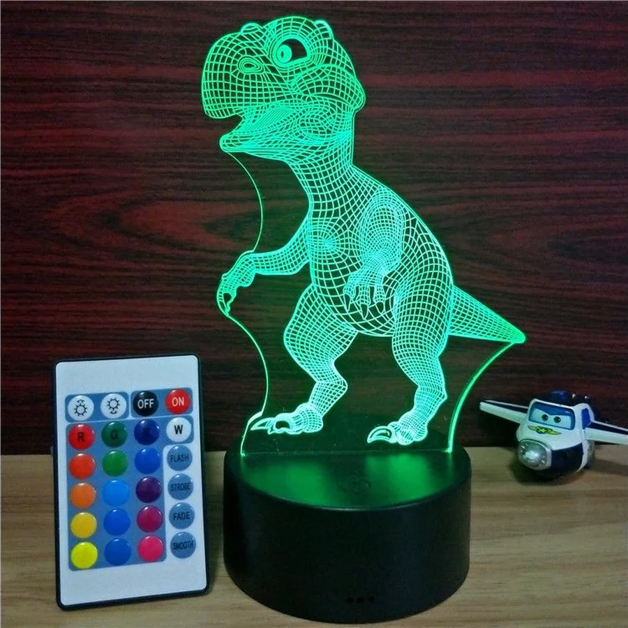 Динозавр annimal акриловый 3D светодиодный ночник USB креативный сенсорный маленький