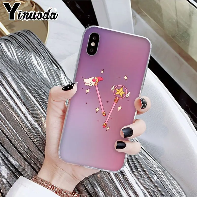 A10 Yinuoda Cardcaptor Sakura Мягкий силиконовый прозрачный чехол для телефона Apple iPhone 8 7 6 6S Plus X XS MAX 5 5S SE XR - Цвет: A10
