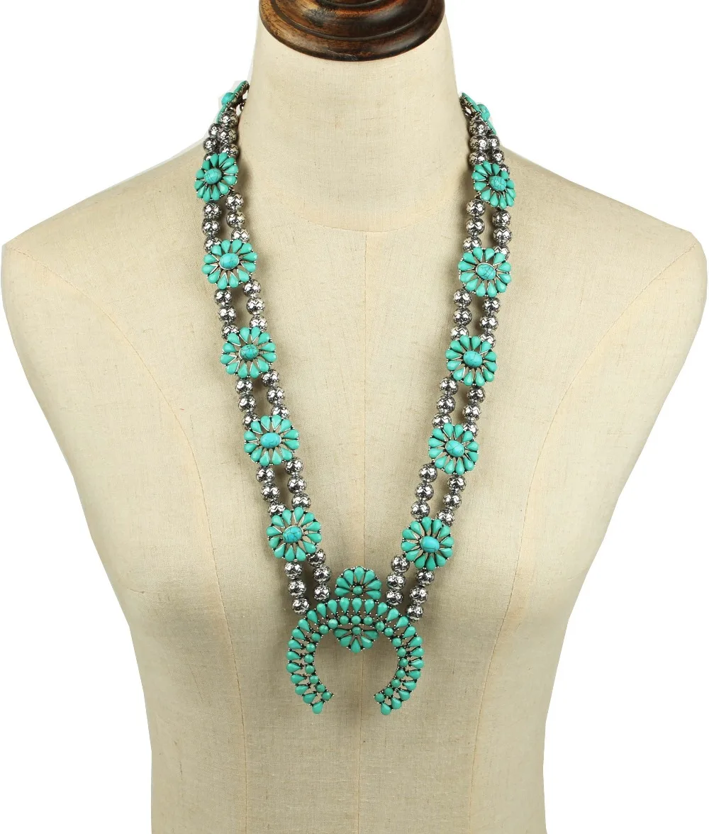 Модный сплав Сквош ожерелье цветок годовщина цинковый бусины цветок|squash blossom