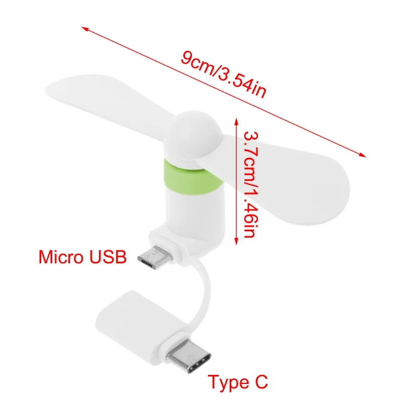 

2in1 Type C Micro USB Mini Fan Cooler for Samsung Xiaomi Huawei HTC Cell Phone Dropshipping