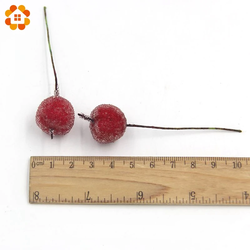 10 шт./лот 2 см мини красное яблоко Stamen поддельные стеклянные гранатовые фрукты