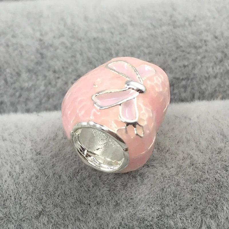 Розовый бант и кружевное сердце розовые эмалированные подвески европейские