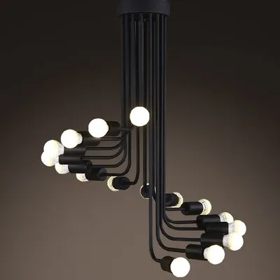 買取 北欧レトロ鍛造鉄工業シャンデリア近代美術館階段スパイラル形状のためのカフェバーレストランのリビングルーム