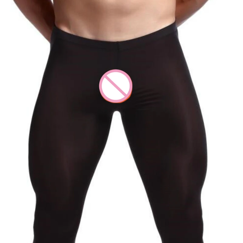 Пикантное шелковое термобелье для мужчин штаны прозрачные теплые эластичные