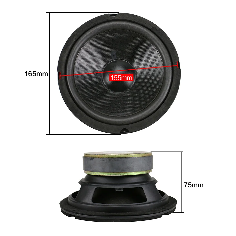 GHXAMP 6 5 дюймовый динамик вуфера блок 4ohm 45 Вт бас Динамик 91DB для Автомобильный