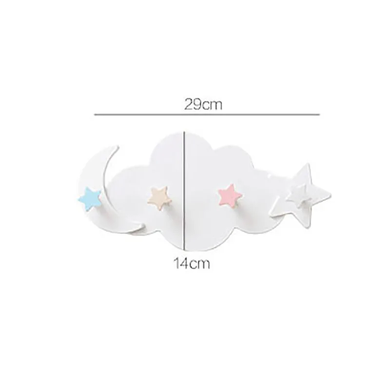 Вешалка для одежды в форме облаков со звездами и луной вешалка без гвоздей