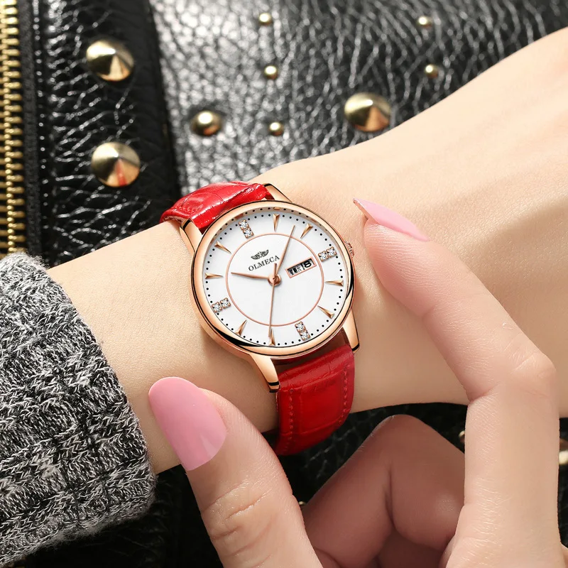 OLMECA женские часы Роскошные девушки мода горный хрусталь Relogio Feminino водостойкие