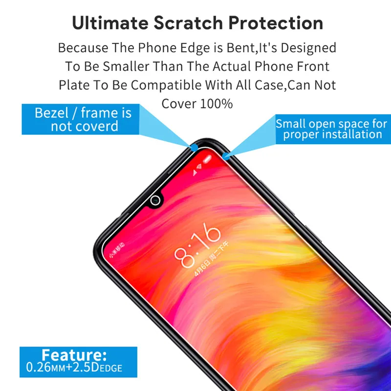 Защитное стекло для Xiaomi Redmi Note 7 Pro закаленное защитная пленка|Защитные стёкла и