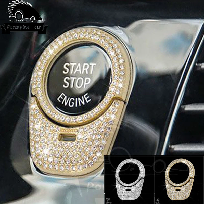 

Car Style One-Button diamonds Decorative Cover Trim Decal Keyhole Circle Sequin Interior Accessories For BMW 5series 2018 530
