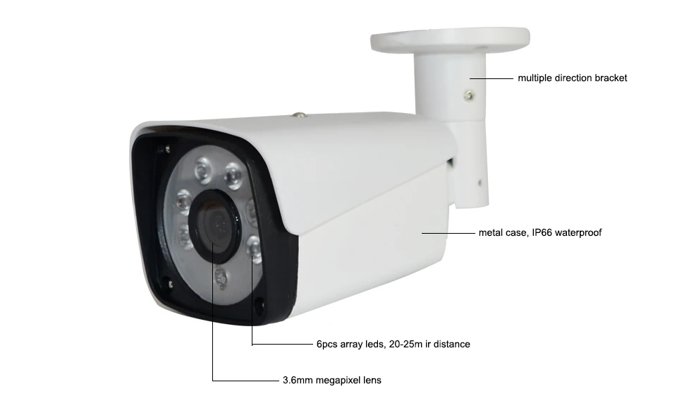 POE 8MP Ultra HD Bullet IP камера наружная H.265 4K видеонаблюдения ИК Ночное Видение