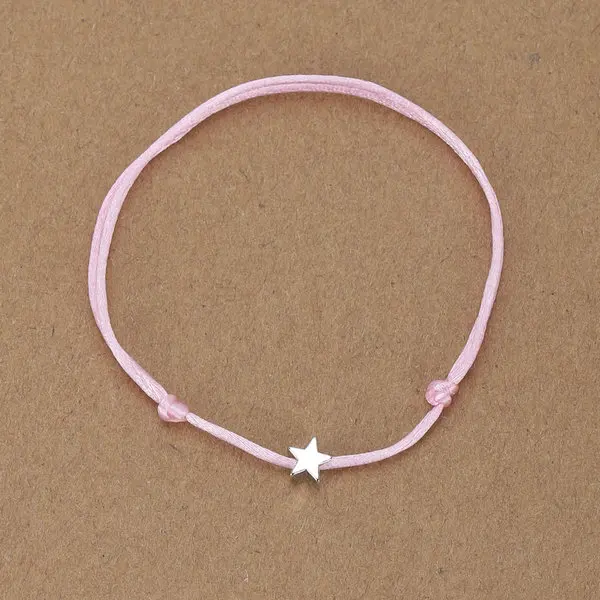 Pink G. YCX 5 шт./компл. Серебряный Взгляд Красный строка дружбы браслеты нержавеющая сталь регулируемый красная веревка на удачу пара Bracelts для женщин комплект браслетов нержавеющей стали - Окраска металла: Pink