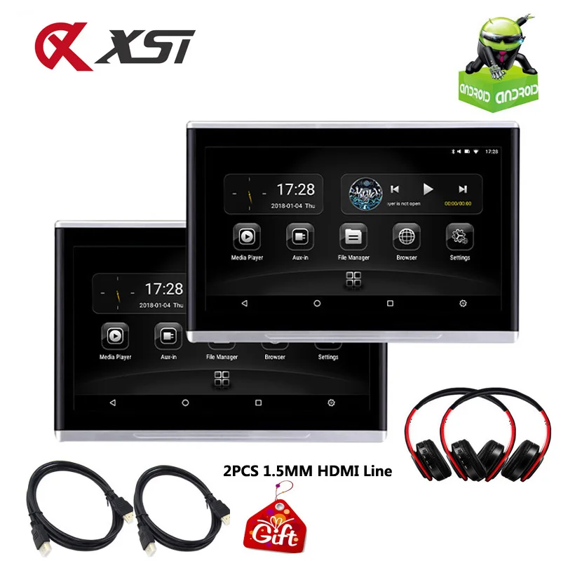 XST 10 1 дюймовый Android 6 0 Автомобильный монитор на подголовник HD 1080P видео MP5 IPS