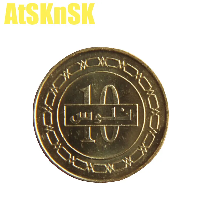 AtSKnSK 1 шт. сувенирные монеты 19 мм Bahrian 10 наполняет монет Азиатский Коллекционные