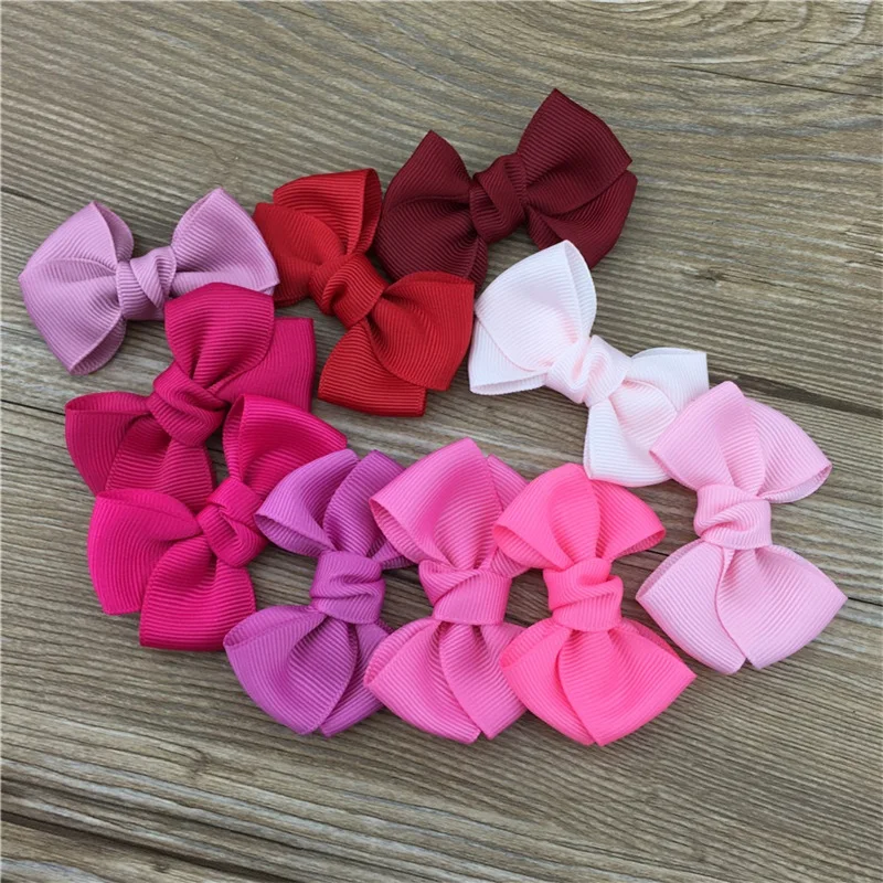 XIMA 35 шт./лот 2 5 дюйма Grosgrain ленты для волос банты с зажимом Заколки Детские