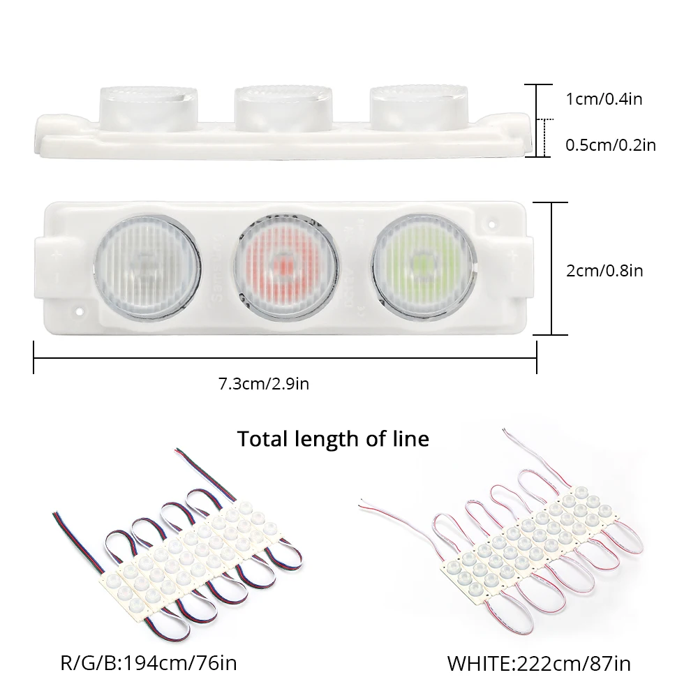 SMD3030 светодиодный модуль RGB свет 3 светодиода/шт. 10 шт./лот и белый для украшения DIY