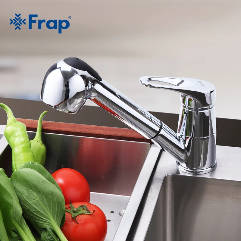 Кухонный Смеситель Frap F6013 современный растягивающийся кран для горячей и
