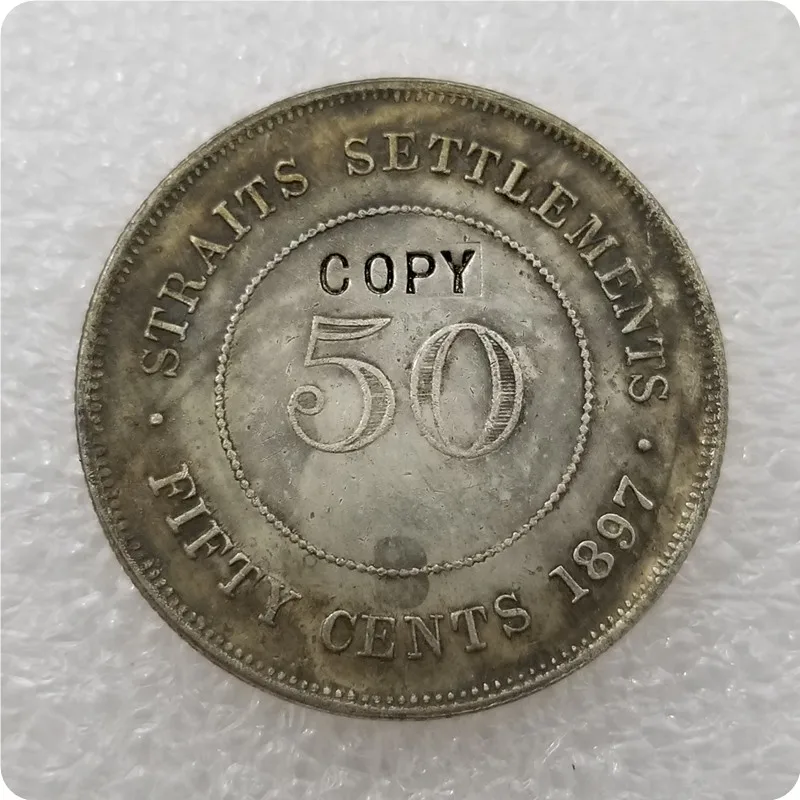 1886-1901 проливов королевы Виктории 50 процентов копии монет - Цвет: 1897