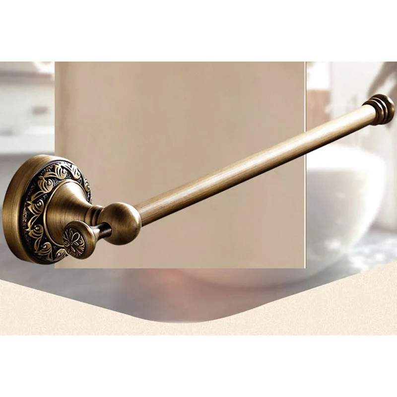 Short Towel Holder Античный Набор аксессуаров для ванной комнаты, латунная коллекция, резные Товары для ванной комнаты, вешалка для полотенец, креативный кран, набор аксессуаров для ванной комнаты - Цвет: Short Towel Holder