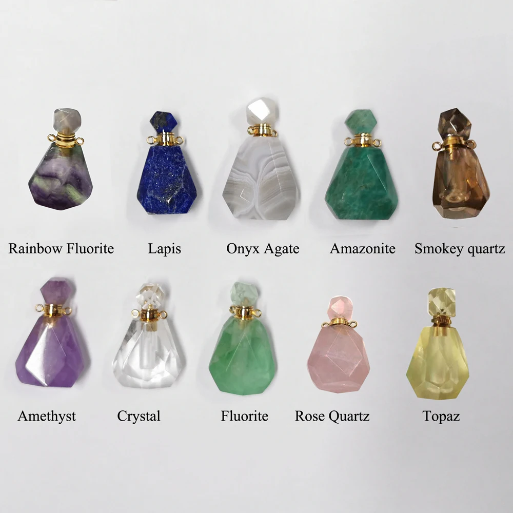 4 шт. модные соединители из натурального камня в форме флаконов духов BOROSA двойные