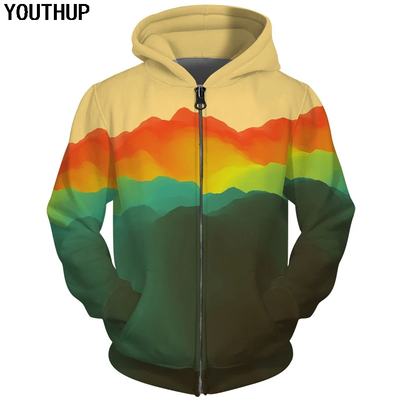 YOUTHUP 2020 новый дизайн толстовки с капюшоном на молнии для мужчин и женщин цветным