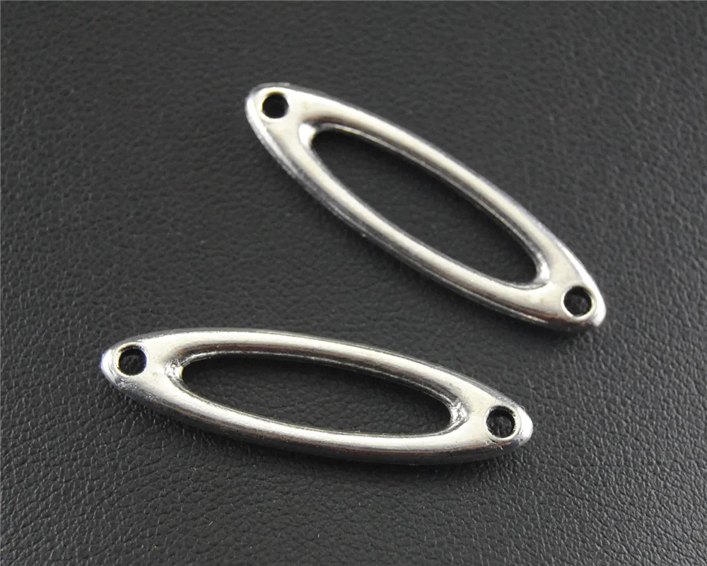 

25pcs Silver Color Geometry Charm Connecotr DIY Necklace Bracelet Findings 31x7mm A1462
