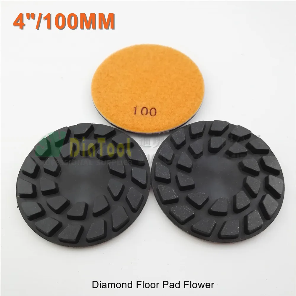 

Diatool 3 шт. 100 мм #100 diamond пол шлифовальный диск цветок типа 4 "Смола Бонд алмаз пол возобновить полировки