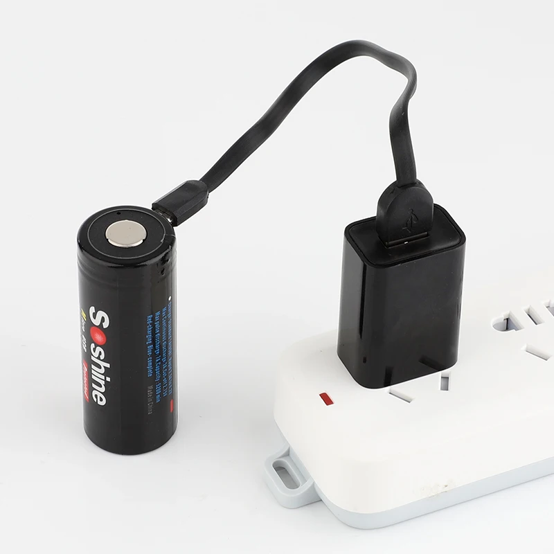 Soshine 3 7 V 5500 mAh 26650 батарея для зарядки usb аккумуляторная с защитой Micro