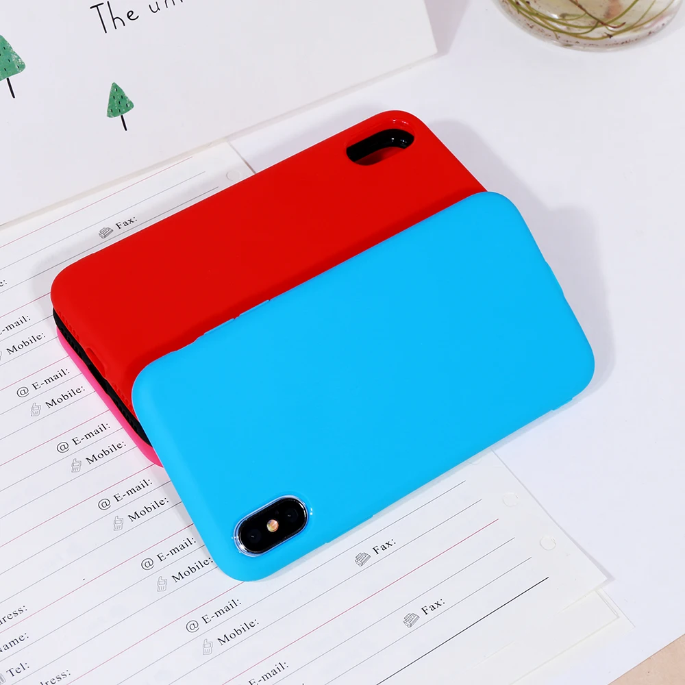 Модный силиконовый чехол ярких цветов Чехол для iPhone 6 6s 7 8 Plus мягкий матовый из ТПУ