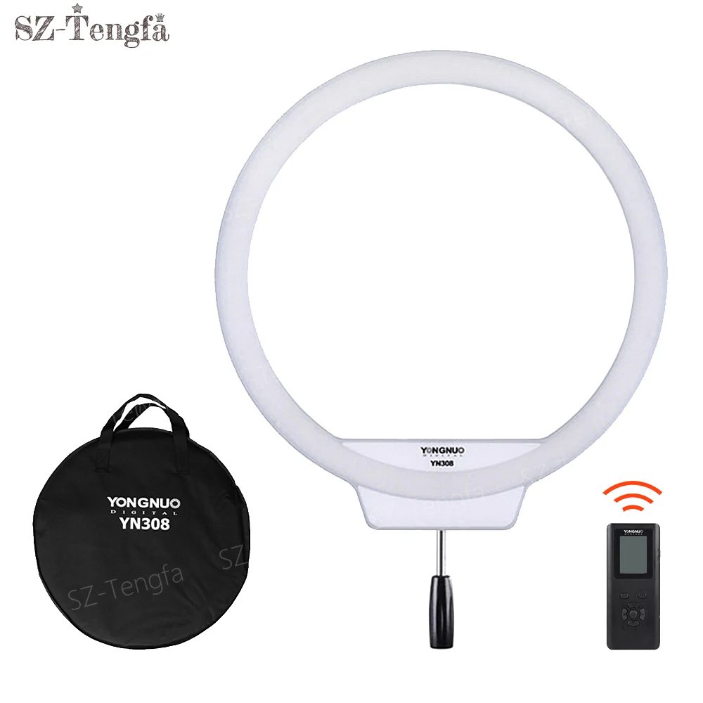 YongNuo YN308 Selfie Ring LED Light 3200K ~ 5500K двухцветная температура Видео свет беспроводной