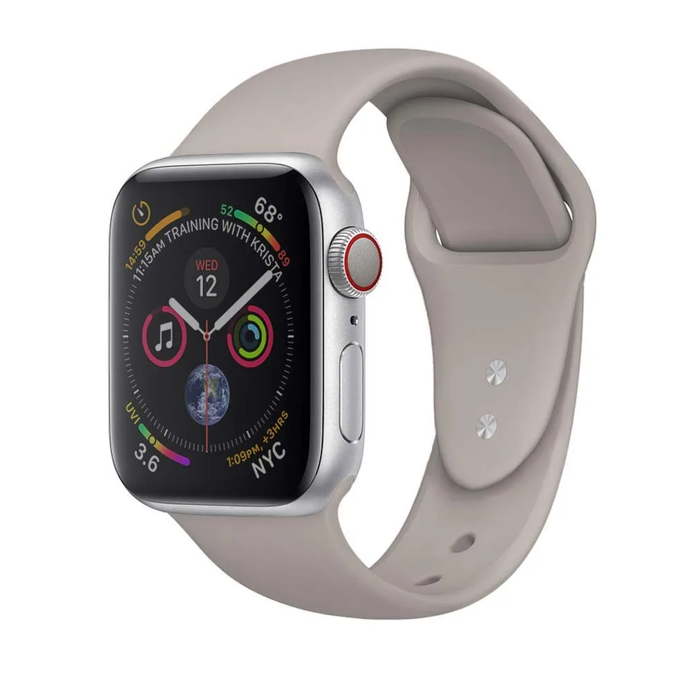Мягкий силиконовый спортивный ремешок для Apple Watch 5, 4, 3, 2, 1, 38 мм, 42 мм, резиновый ремешок для часов iWatch серии 4/5, 40 мм, 44 мм, ремешок