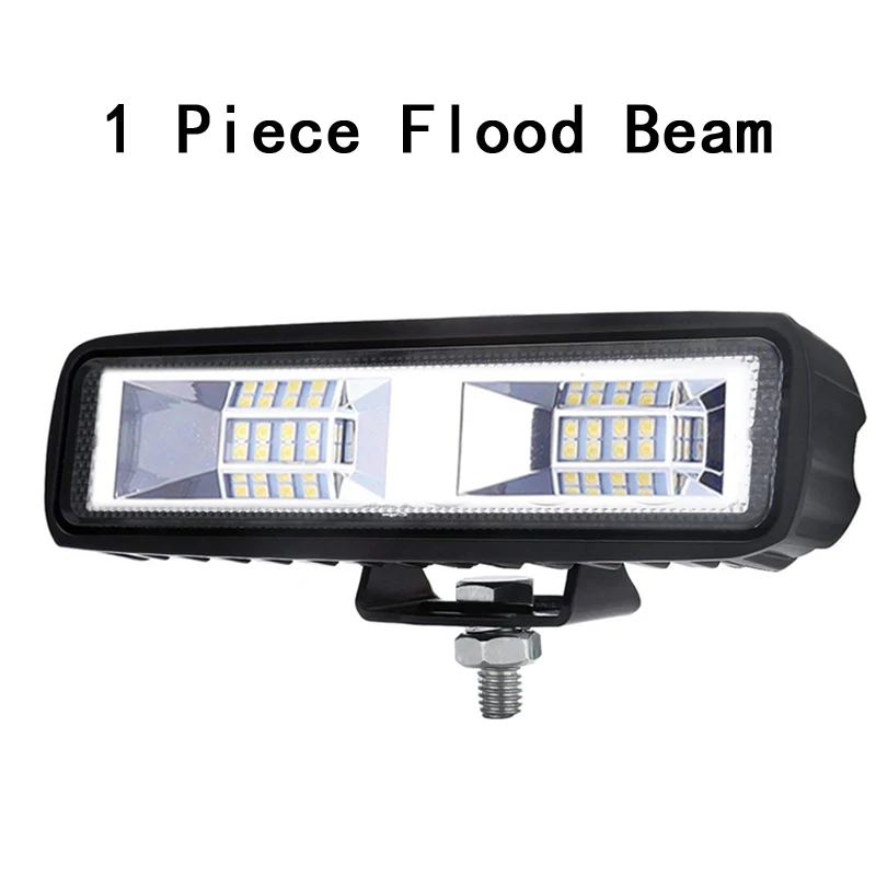 1piece 18W Flood LYKAS 18 Вт 6 дюймов DRL светодиодный рабочий светильник, бар, точечный луч потока, мотоцикл, внедорожный внедорожник 4x4 ATV, дневные ходовые огни 12 24V 6000K - Цвет: 1piece 18W Flood