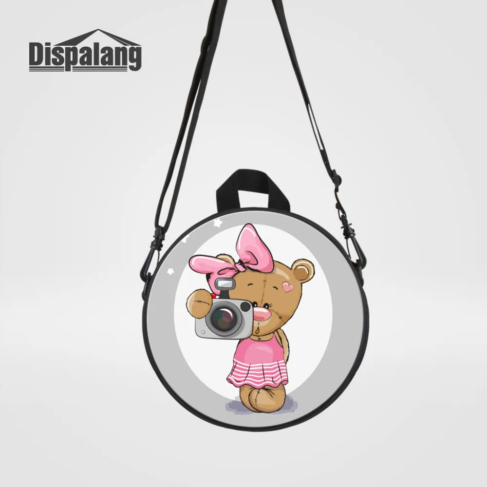 Маленький круглый Детский рюкзак школьный ранец с мультипликационным медведем