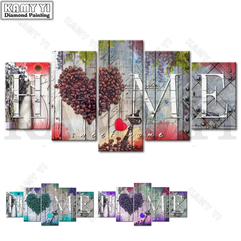 

Diamond Embroidery Square/Round Diy Diamond Painting Full Mosaic Cross Stitch "Home" Multi-picture Rhinestone Diamond Paintings