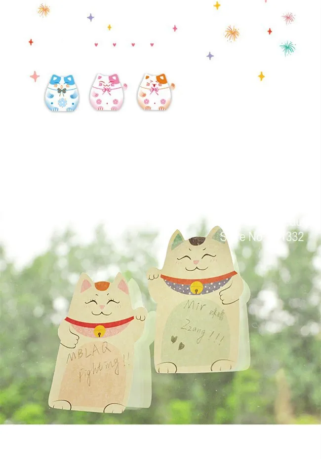 6 шт./лот Kawaii fortune Cat memo pad Table Posti notes Канцтовары офисные принадлежности Школьные